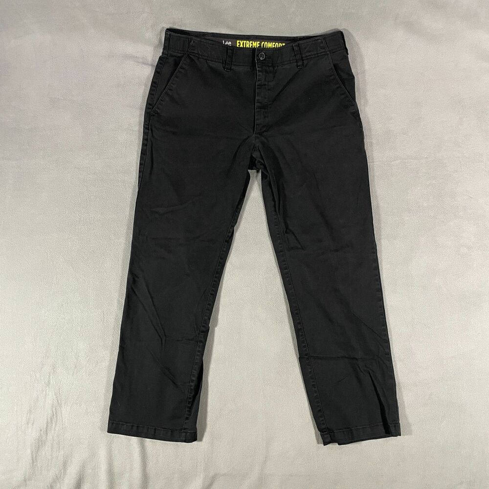 Lee Extreme Comfort Men’s Size 36x30 Straight Fit Chino Pants Black Stretch